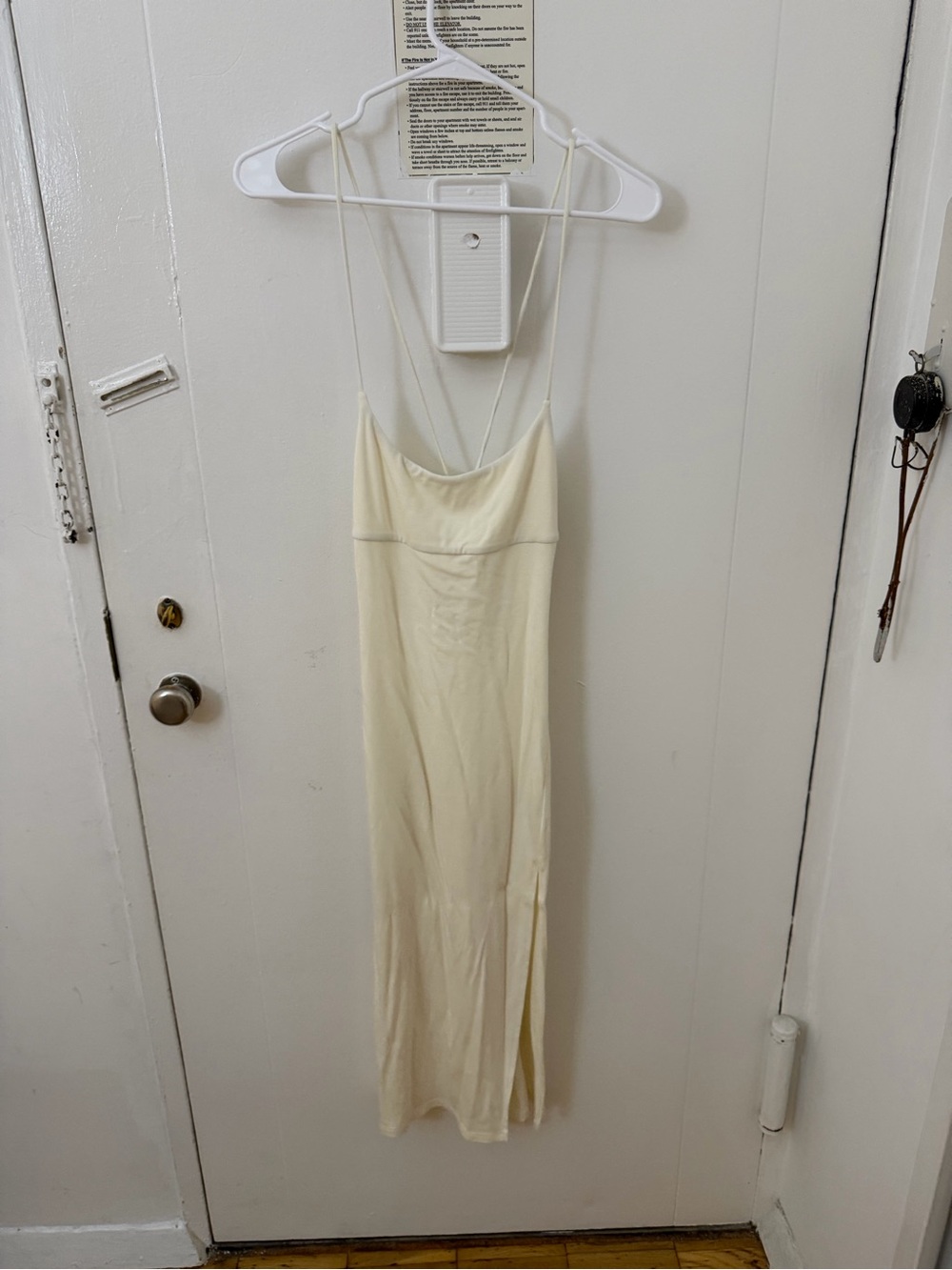 Aritzia Cream Slip Maxi Dress with Spaghetti Straps